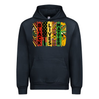 Navy junetheenth black livesmatter brush stroke Urban Hoodie - HRA Design Shop