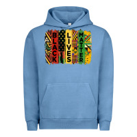 Pigment Pebble Blue junetheenth black livesmatter brush stroke Urban Hoodie - HRA Design Shop