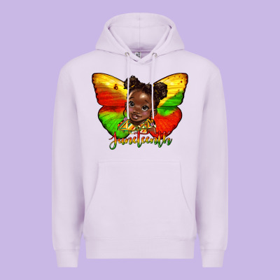 Juneteenth Butterfly Black Girl Premium Hoodie Designed By Hra Design Shop