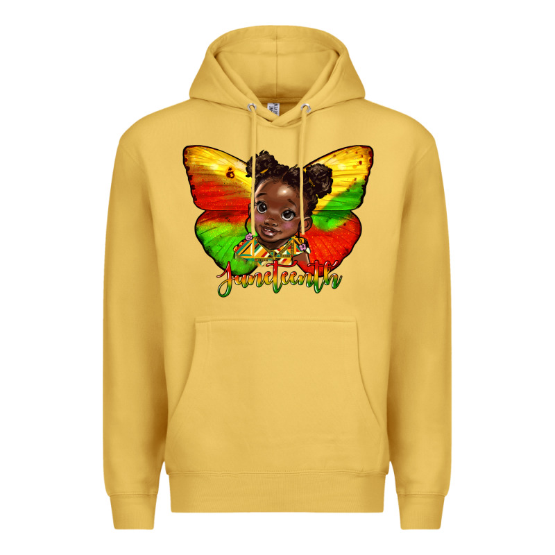 Juneteenth Butterfly Black Girl Premium Hoodie by HRA Design Shop | Teevron