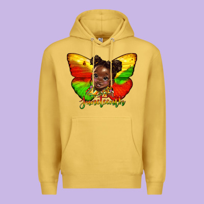 Juneteenth Butterfly Black Girl Premium Hoodie Designed By Hra Design Shop