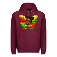 Burgundy juneteenth butterfly black girl Premium Hoodie - HRA Design Shop