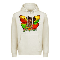 Oatmeal Heather juneteenth butterfly black girl Premium Hoodie - HRA Design Shop