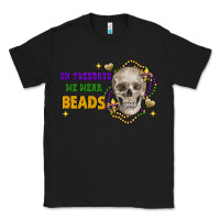 Black on tuesdays we wear beads skull Classic Tee - FaDigitalArtStudio
