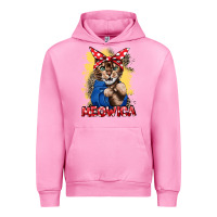 Fuchsia Pink Meowica 4th of july Urban Hoodie - CowGirlArtShop