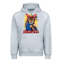 Heather Grey Meowica 4th of july Urban Hoodie - CowGirlArtShop