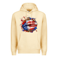 Pina Colada Leopard American flag lips Premium Hoodie - Neo Western