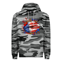 Leopard American Flag Lips Premium Hoodie | Teevron