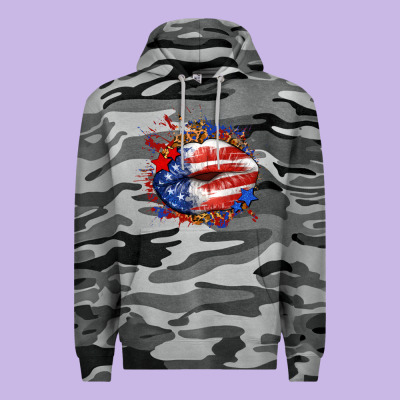 Leopard American Flag Lips Premium Hoodie Designed By Neo Western