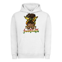 Pigment Lunar Rock juneteenth black woman messy bun Urban Hoodie - HRA Design Shop