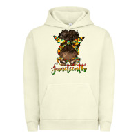 Pigment Pistachio juneteenth black woman messy bun Urban Hoodie - HRA Design Shop