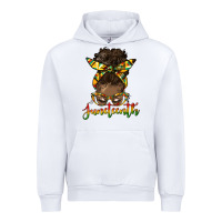 White juneteenth black woman messy bun Urban Hoodie - HRA Design Shop