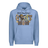 Colony Blue kinda busy being a goat mom Premium Hoodie - CowhideDigitalArt