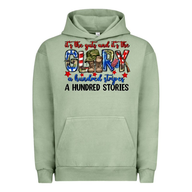 It's The Guts And It's The Glory A Hundred Stripes Urban Hoodie by Neo Western | Teevron