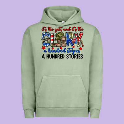 It's The Guts And It's The Glory A Hundred Stripes Urban Hoodie Designed By Neo Western