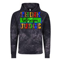 Cloud Black think before you judge Vintage Hoodie - AdoDesignShop