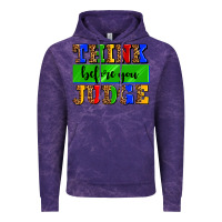 Cloud Purple think before you judge Vintage Hoodie - AdoDesignShop
