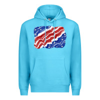 Ocean Blue Patriotic tie dye background 4th of july Premium Hoodie - CowGirlArtShop