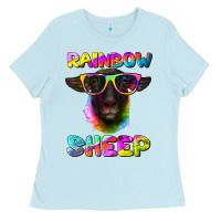 Baby Blue rainbow sheep suffolk sheep Ladies Tee - Artiststas