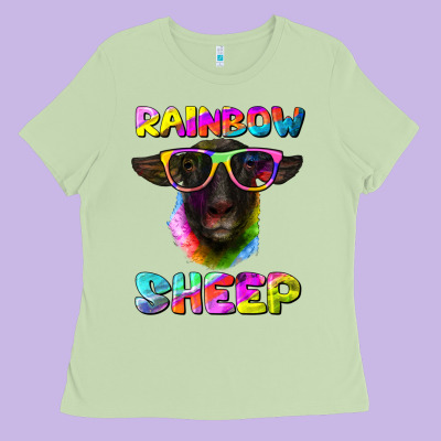 Rainbow Sheep Suffolk Sheep Ladies Tee Designed By Artiststas