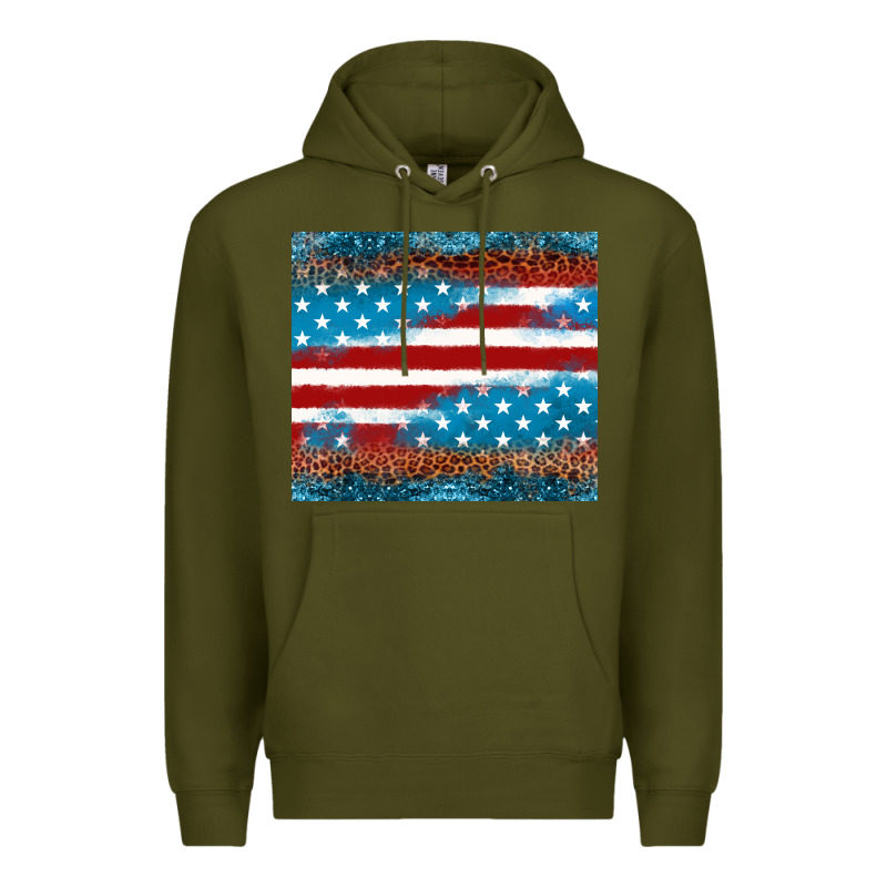 Leopard Glitter American Flag Tumbler Premium Hoodie by Neo Western | Teevron