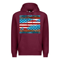 Burgundy Leopard glitter American flag tumbler Premium Hoodie - Neo Western