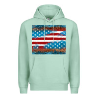 Seafoam Leopard glitter American flag tumbler Premium Hoodie - Neo Western