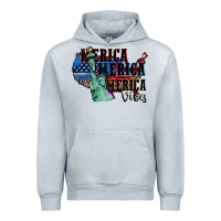 Heather Grey Merica Merica Merica vibes 4th of july Urban Hoodie - CowGirlArtShop