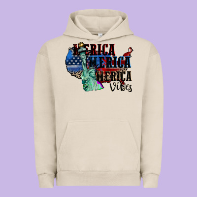 Merica Merica Merica Vibes 4th Of July Urban Hoodie Designed By Cowgirlartshop