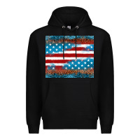 Black Leopard glitter American flag tumbler Premium Hoodie - Neo Western