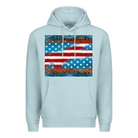 Blue Mist Leopard glitter American flag tumbler Premium Hoodie - Neo Western