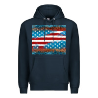 Navy Leopard glitter American flag tumbler Premium Hoodie - Neo Western