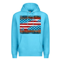 Ocean Blue Leopard glitter American flag tumbler Premium Hoodie - Neo Western