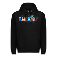 Black Lightning bolt with America Premium Hoodie - Neo Western