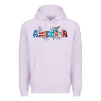 Lilac Lightning bolt with America Premium Hoodie - Neo Western