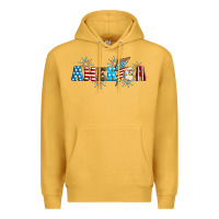 Mustard Lightning bolt with America Premium Hoodie - Neo Western