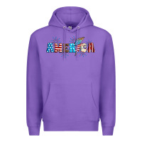 Purple Lightning bolt with America Premium Hoodie - Neo Western