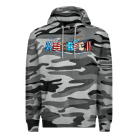 Slate Camo Lightning bolt with America Premium Hoodie - Neo Western