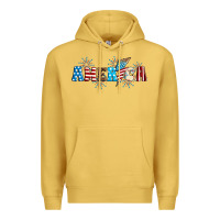 Antique Gold Lightning bolt with America Premium Hoodie - Neo Western