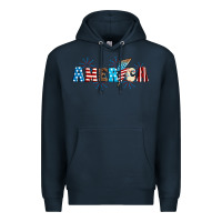 Navy Lightning bolt with America Premium Hoodie - Neo Western
