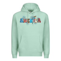 Seafoam Lightning bolt with America Premium Hoodie - Neo Western