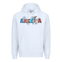 White Lightning bolt with America Premium Hoodie - Neo Western