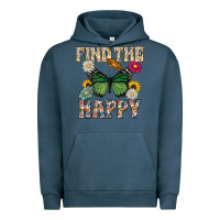 Pigment Midnight Navy Kind The Happy Urban Hoodie - CowhideDigitalArt