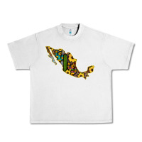Lunar Rock Guerrero Mexico Serape Cactus Sunflower Map Urban Heavy Tee - RanaPortraitStore