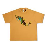 Peanut Butter Guerrero Mexico Serape Cactus Sunflower Map Urban Heavy Tee - RanaPortraitStore