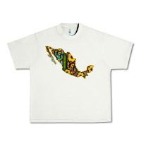 Pistachio Guerrero Mexico Serape Cactus Sunflower Map Urban Heavy Tee - RanaPortraitStore