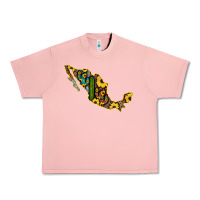 Salmon Guerrero Mexico Serape Cactus Sunflower Map Urban Heavy Tee - RanaPortraitStore