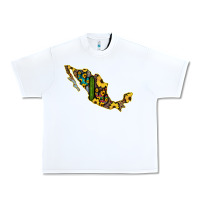 White Guerrero Mexico Serape Cactus Sunflower Map Urban Heavy Tee - RanaPortraitStore