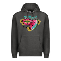 Charcoal Heather summer vibes Premium Hoodie - SublimationCraftShop