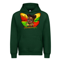 Forest Green juneteenth butterfly black girl Urban Hoodie - HRA Design Shop